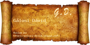 Gálosi Dávid névjegykártya